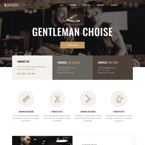 Custom WordPress website design for a barber shop in Dublin with integrated booking system