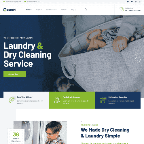 Custom WordPress website design for a laundry service business in Dublin