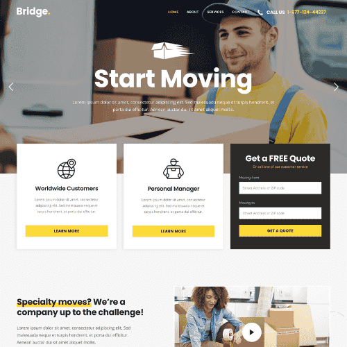 Custom WordPress website design for a moving and transportation service in Dublin